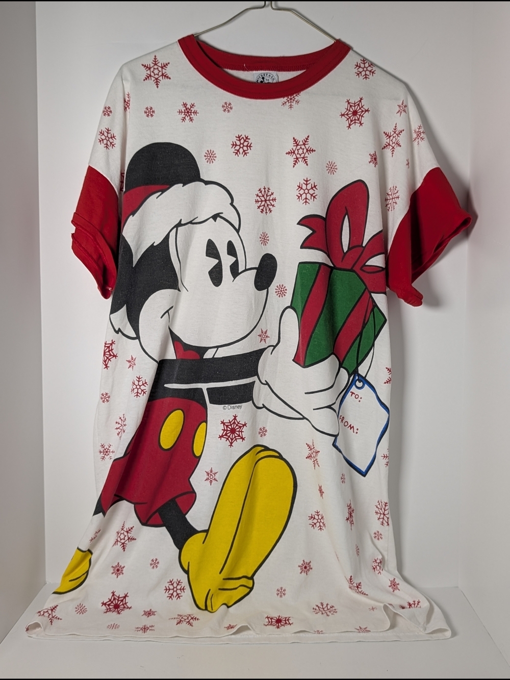 Vintage Disney Mickey Mouse Christmas Nightshirt One Size